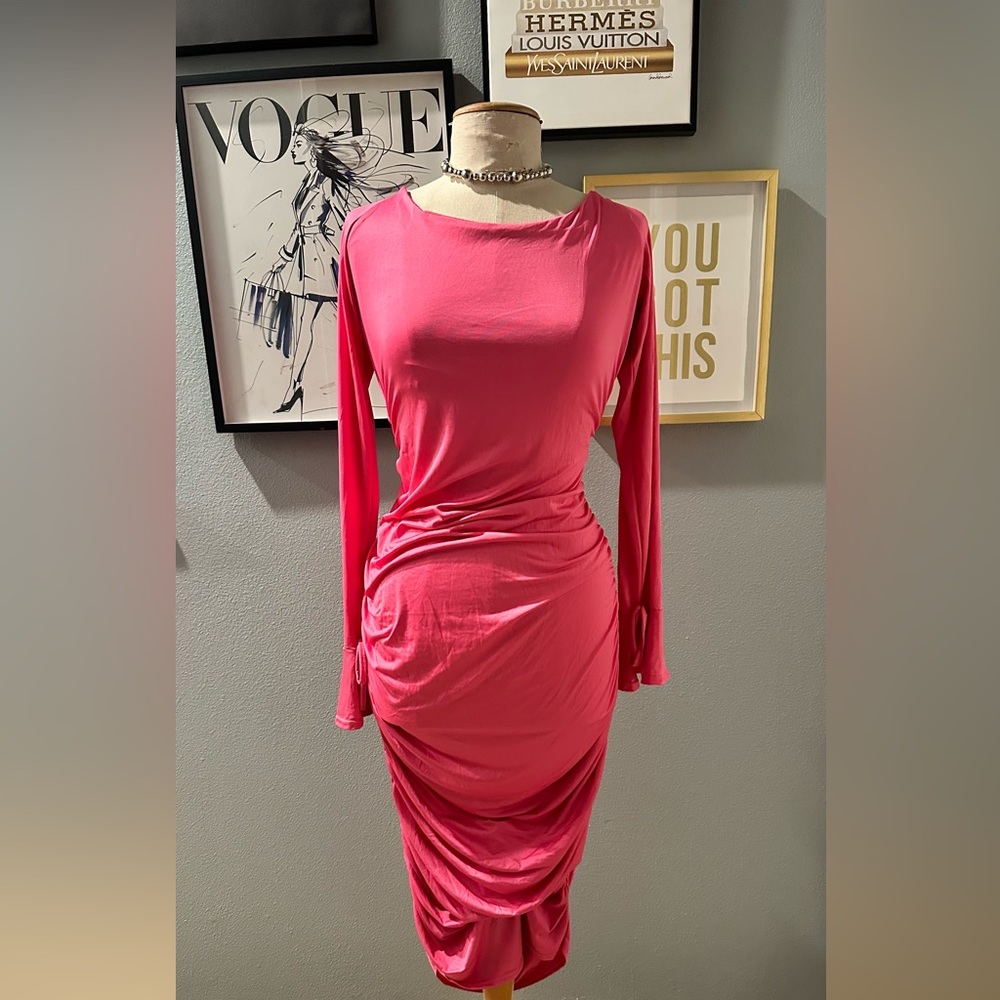 Ellashé Chic Pink Long Sleeve Dress